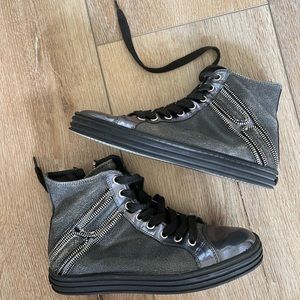 Hogan high top metallic sneaker